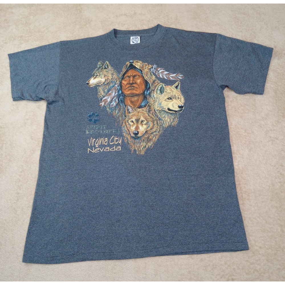 Eagle‎ Spirit Brothers Single Stitch Vintage T-Shirt Gray XL Made in USA